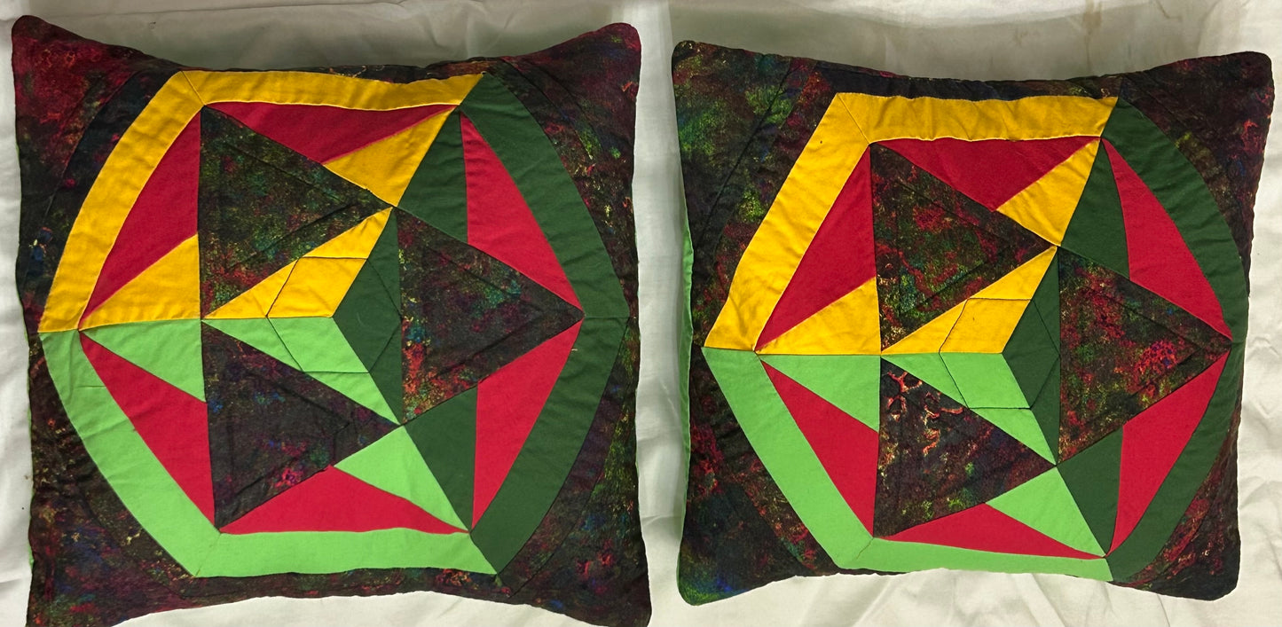 Pair of 18” star tetrahedron pillow cases